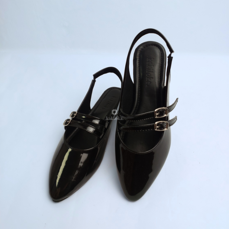 Alvira Slip On Heels Glossy