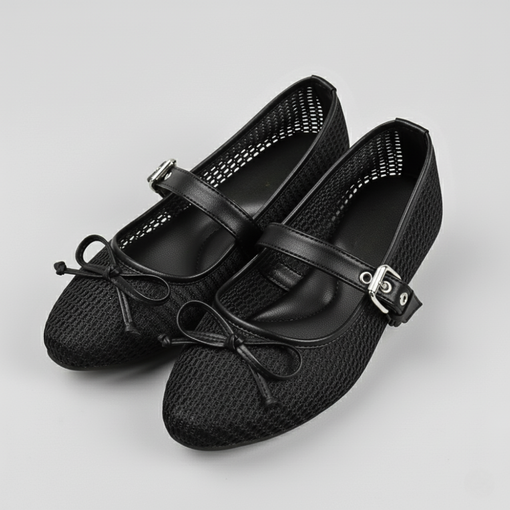 Alexa Flatshoes Mary Jane Wanita Jaring Klasik